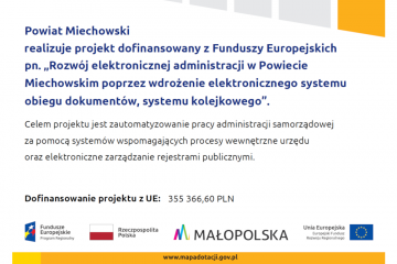 Elektroniczny obieg dokumentów i inne cyfrowe udogodnienia usprawnią administrację samorządową Powiatu Miechowskiego